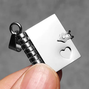 Silver Love Letter Diary Locket Pendant Necklace — PEACORA