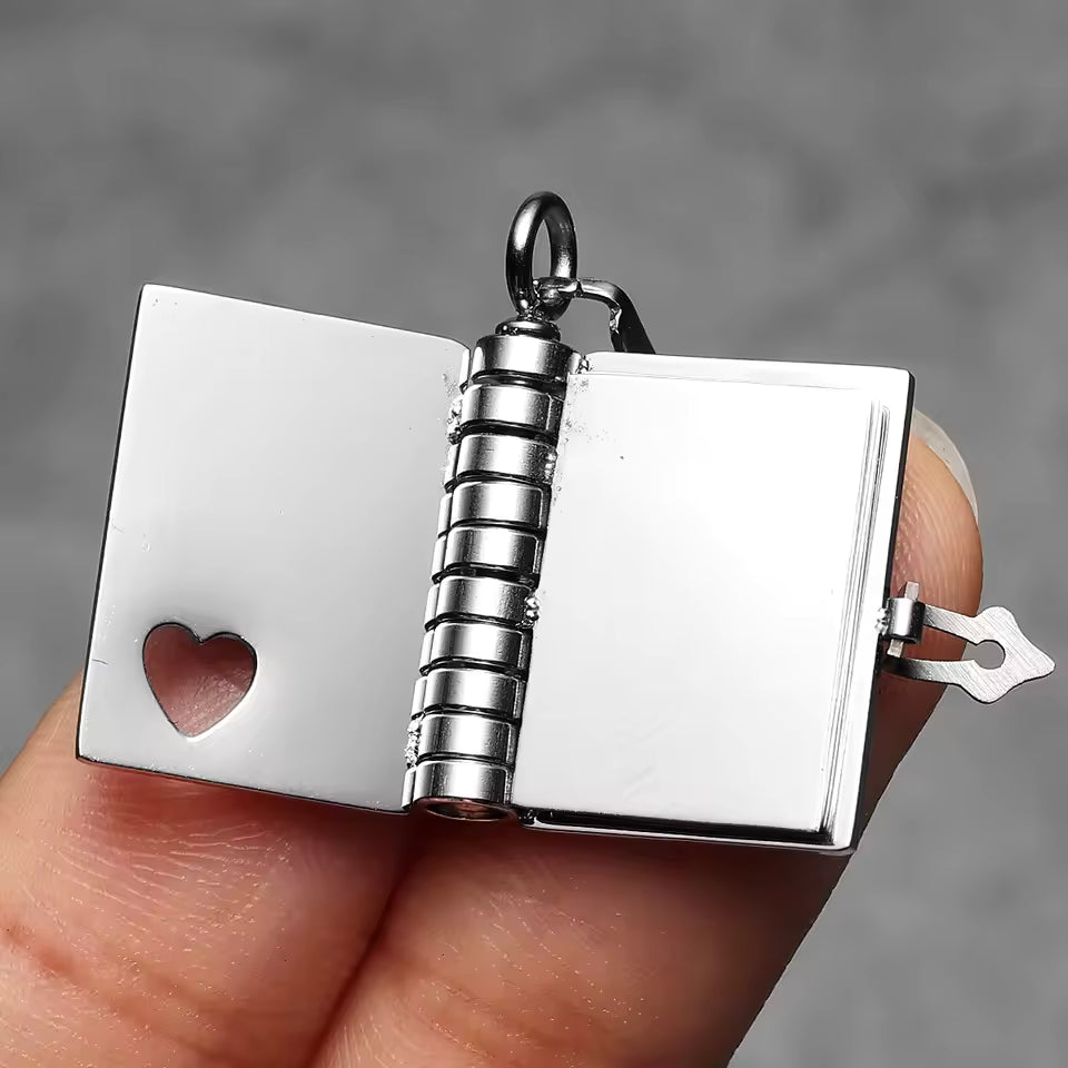 Silver Love Letter Diary Locket Pendant Necklace — PEACORA