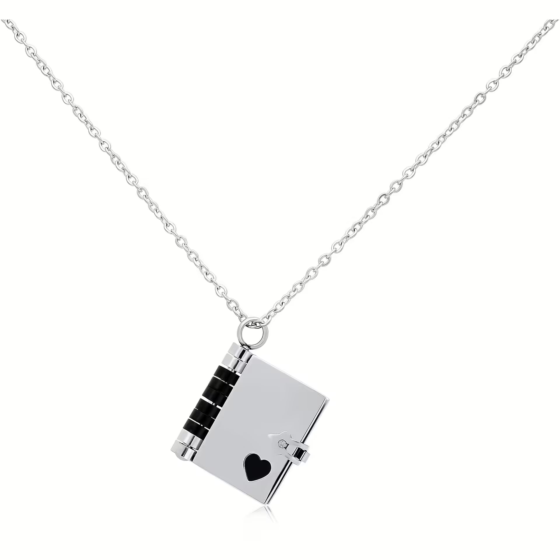 Silver Love Letter Diary Locket Pendant Necklace — PEACORA