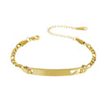 Gold Heart-Cut ID Plate Chain Bracelet — PEACORA