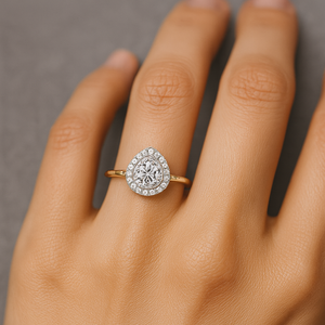 Victorian Halo Moissanite Ring - PEACORA