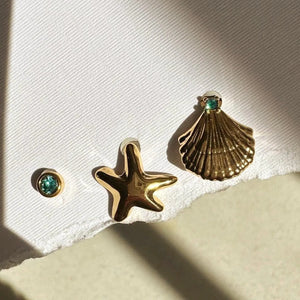 Seashell, Starfish & Turquoise Earrings Set
