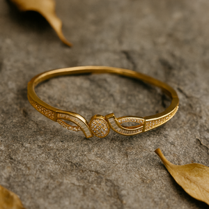 Radiant Twist Bangle 14K Gold Plating Stainless Steel - PEACORA