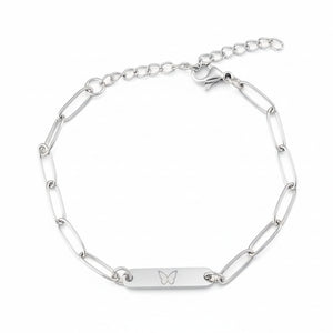 Silver Mini Plate Chain Bracelet — PEACORA