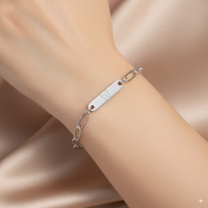 Silver Mini Plate Chain Bracelet — PEACORA