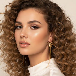 Bow Tassel Dangle Earrings