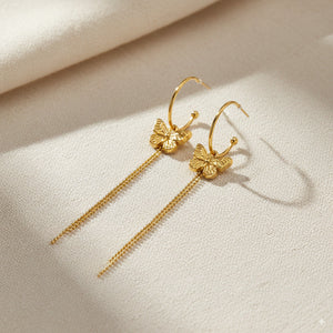 Butterfly Tassel Dangle Earrings