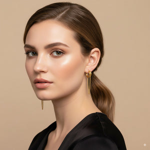 Chain Drop Hoop Earrings - PEACORA