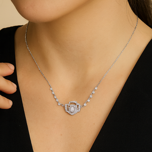 Radiant Rose Crystal Pendant Necklace - PEACORA