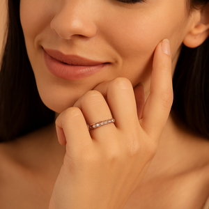 Rose Gold Tone Adjustable Eternity Ring - PEACORA