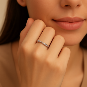 Sculpted Twist Pave Band - PEACORA