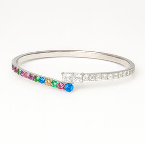 Radiant Harmony Sterling Silver Bangle - PEACORA