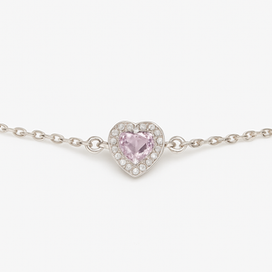 Blush Heart Sterling Silver Bracelet - PEACORA