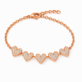 Cascading Hearts 14K Rose Gold-Plated Sterling Silver Bracelet - PEACORA
