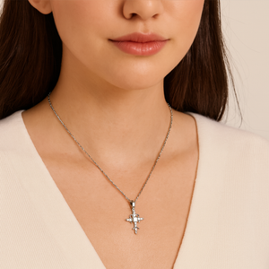 Filigree Cross Pendant Necklace - PEACORA