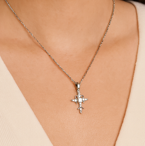 Filigree Cross Pendant Necklace - PEACORA