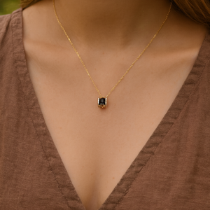 Gold Vermeil Cross Barrel Pendant Necklace - PEACORA