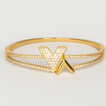 Golden Radiance 14K Plated Statement Bangle - PEACORA