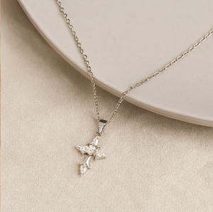 Filigree Cross Pendant Necklace - PEACORA