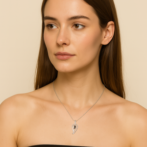 Sterling Silver Wing Necklace - PEACORA