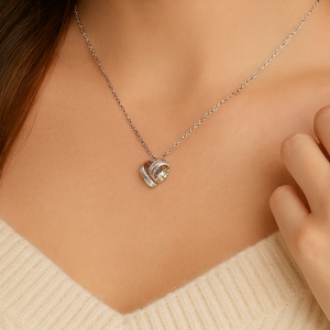 Crystal Heart Pendant Necklace - PEACORA