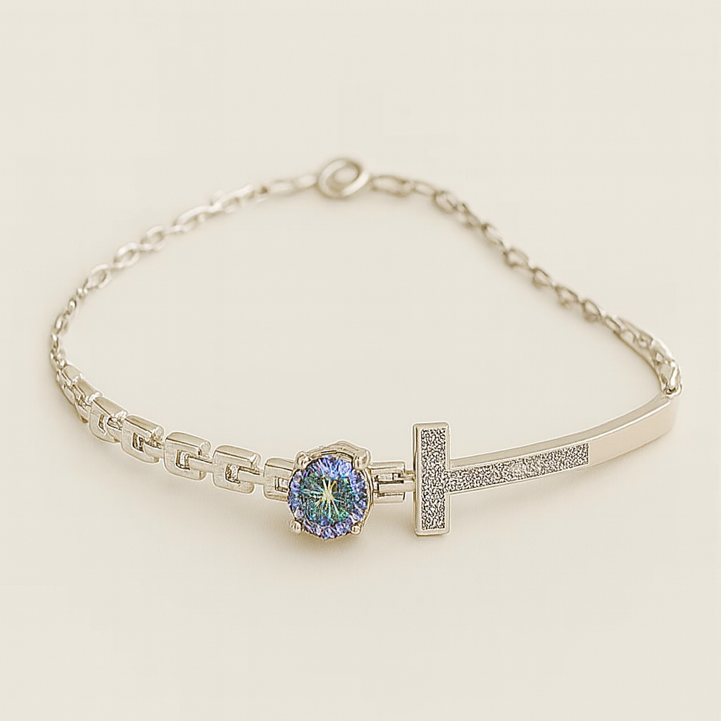 Faithful Radiance Sterling Silver Bracelet - PEACORA