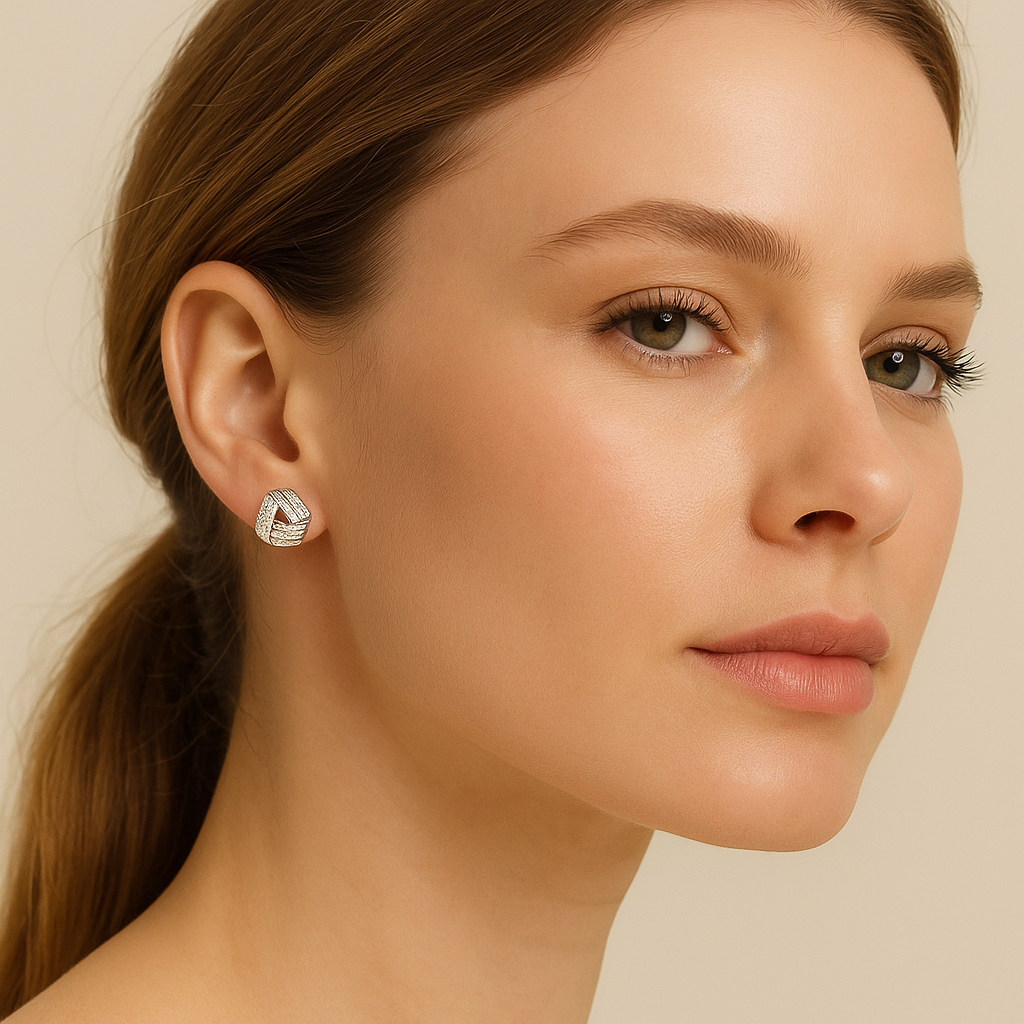 Interlocked Triangle Stud Earrings - PEACORA