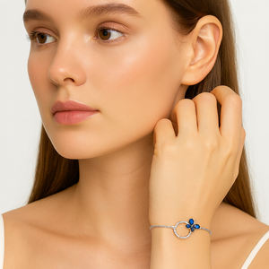 Blue Crystal Butterfly Bracelet - PEACORA