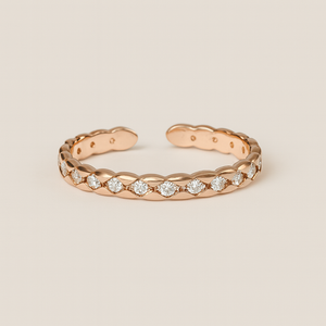 Rose Gold Tone Adjustable Eternity Ring - PEACORA