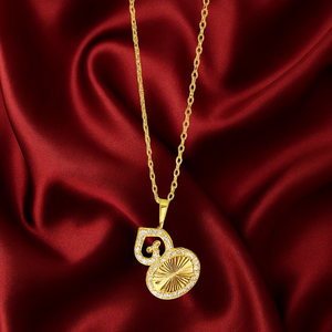 Golden Radiance Pendant Necklace - PEACORA