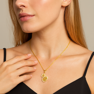 Golden Radiance Pendant Necklace - PEACORA