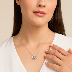 Floating Wings Embrace Pendant Necklace - PEACORA