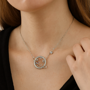 Celestial Planet and Stars Necklace - PEACORA