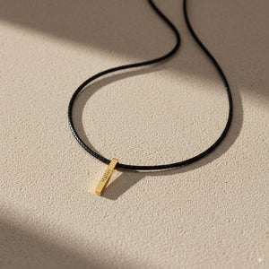 Custom Gold Engraved Bar Pendant Necklace