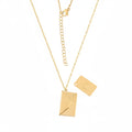 Custom Engraved Gold Envelope Necklace