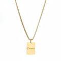 Custom Gold Rectangle Pendant Necklace