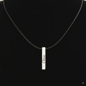 Custom Silver Bar Necklace