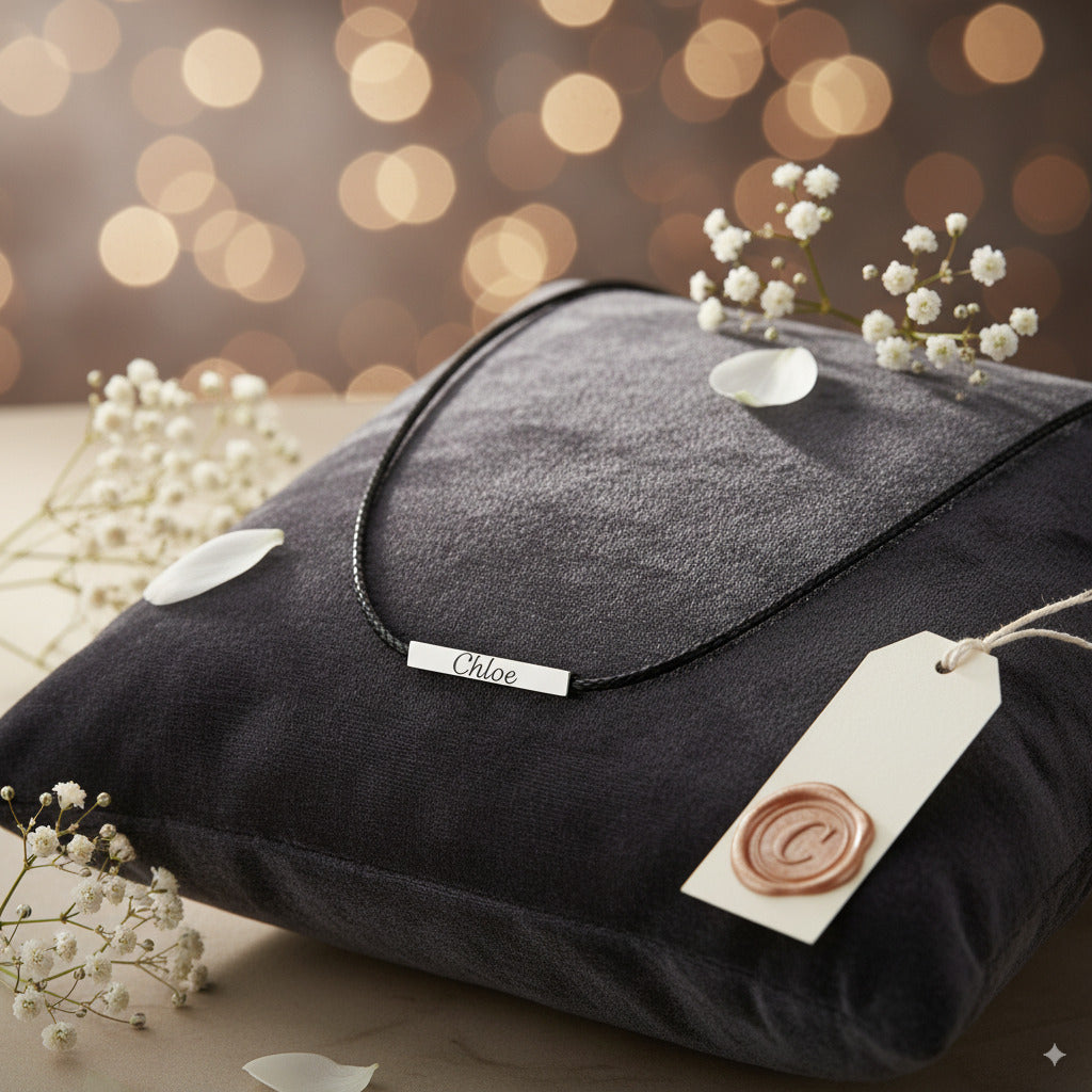 Custom Silver Bar Necklace