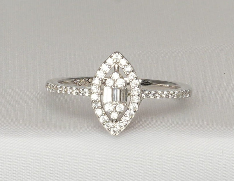Marquise Double Halo Ring - PEACORA