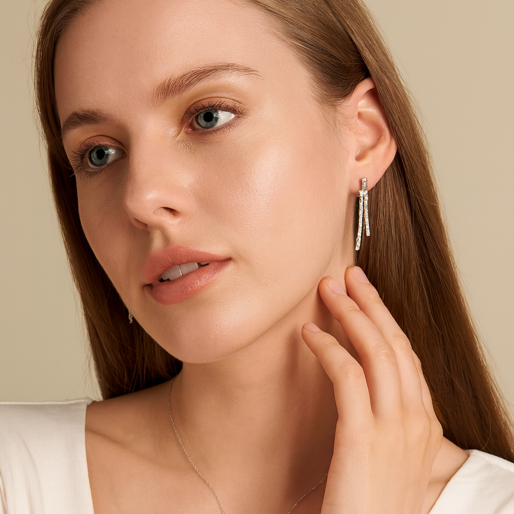 Baguette Cluster Earrings - PEACORA