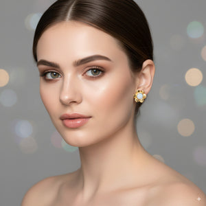 Floral Opal Stud Earrings