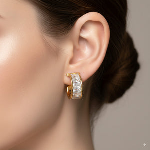 Geometric Crystal Clip-On Earrings