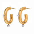 Geometric Dual-Tone Hoop Earrings