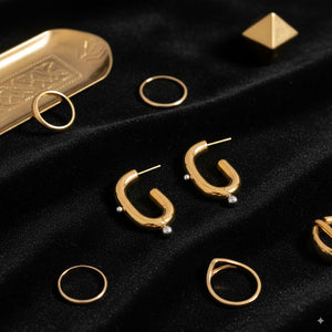 Geometric Dual-Tone Hoop Earrings