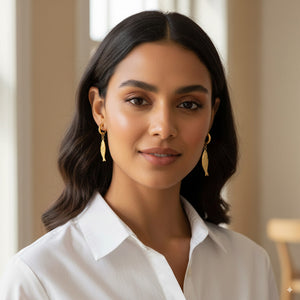 Gold Fish Charm Drop Earrings