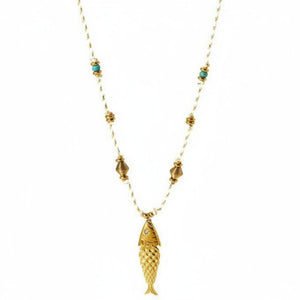 Gold Fish Pendant Necklace