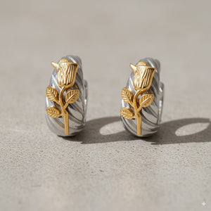 Gold Rose Accent Earrings