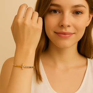 Crystal Colors Cross Bracelet - PEACORA