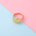 Round Signet Ring Gold Jewelry Ring for Women - PEACORA