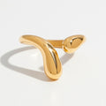 Sculpted Wave Ring – Gold & Silver Finish Stainless Steel - PEACORA